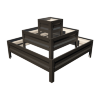 Клумба квадратная трехъярусная ПИРАМИДА с полимерным покрытием